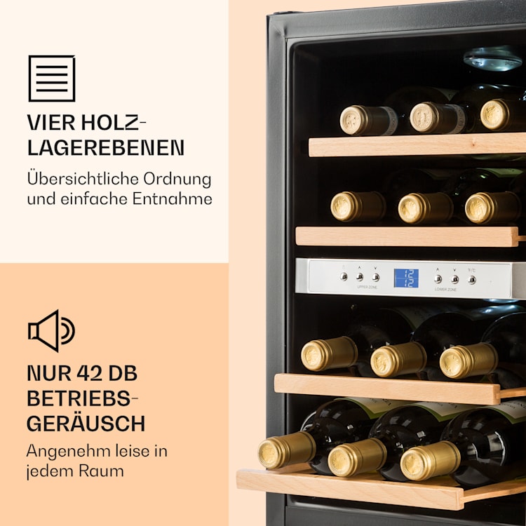 Reserva 12 Duo Weinkühlschrank 2 Zonen 34 Liter 12 Flaschen Edelstahl
