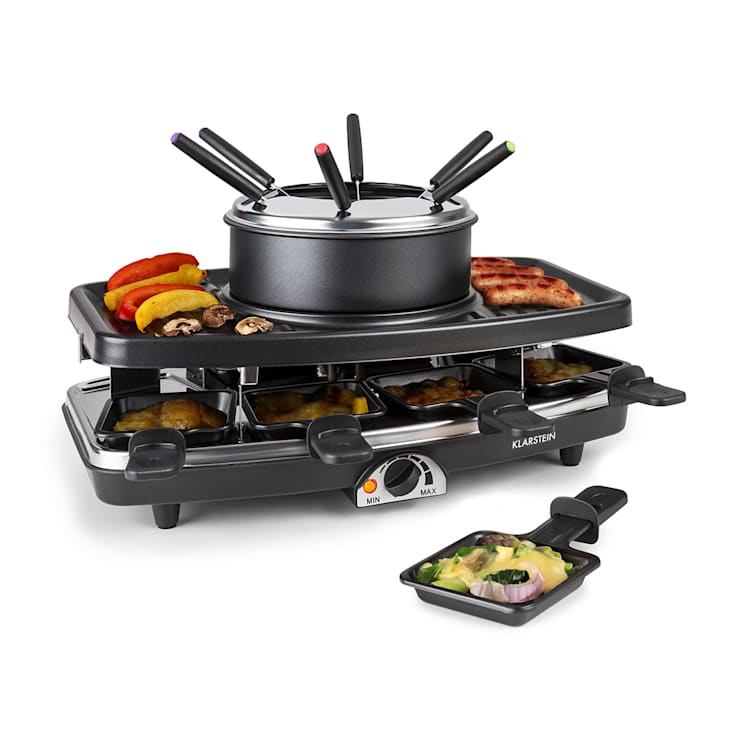 Entrecote-Fondle Raclette Grill Stone Fondue 1100W 8 ppl Pan coasters not included