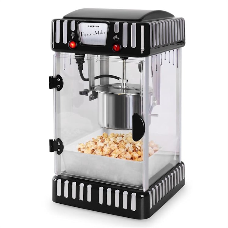 Volcano Popcornmaschine 300W Rührwerk Edelstahl-Topf Schwarz