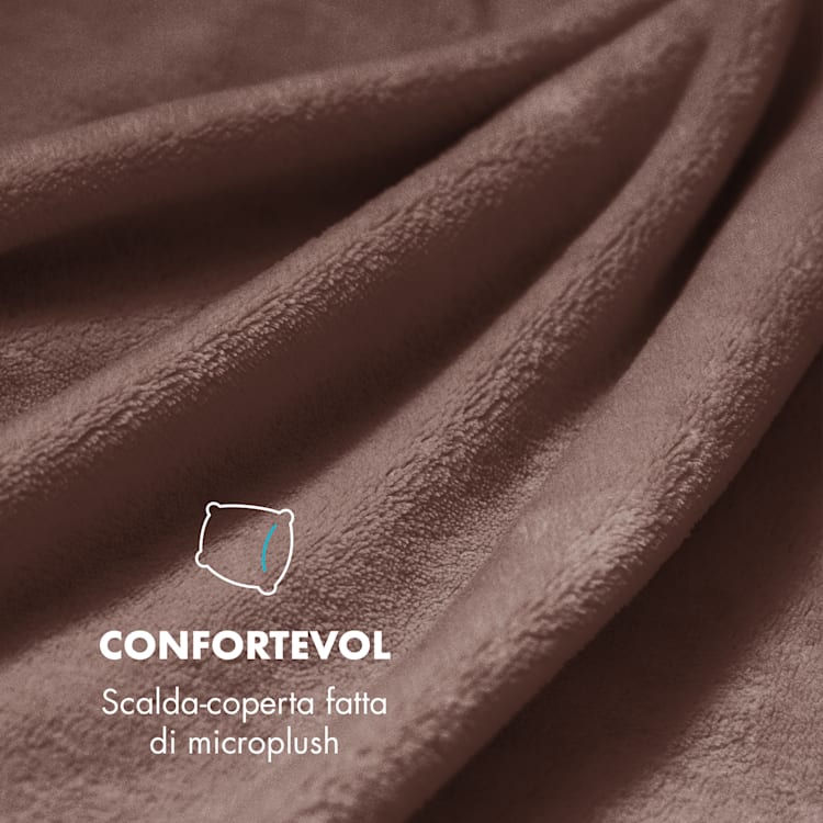 Sherlock Coperta Elettrica Riscaldante Lavabile 180x130cm Marrone | XL