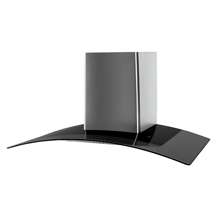 GL90WSB Dunstabzugshaube Edelstahl 90cm 490 m³/h 90 | Schwarz