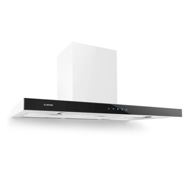 Bon Vivant Noir Hotte aspirante Hotte murale 90cm 630,5m³/h verre acier Noir