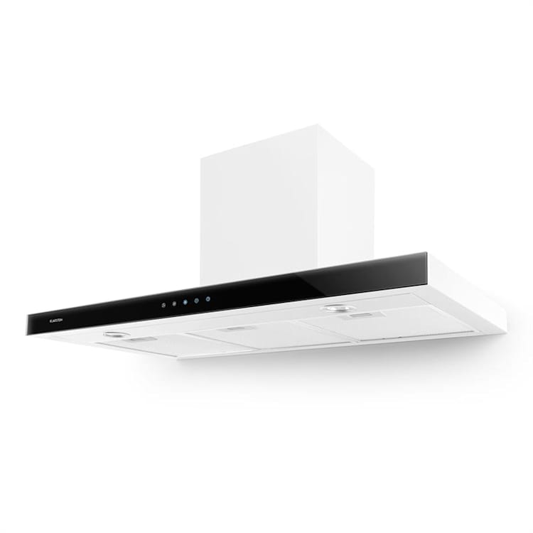Bon Vivant Noir Hotte aspirante Hotte murale 90cm 630,5m³/h verre acier Noir