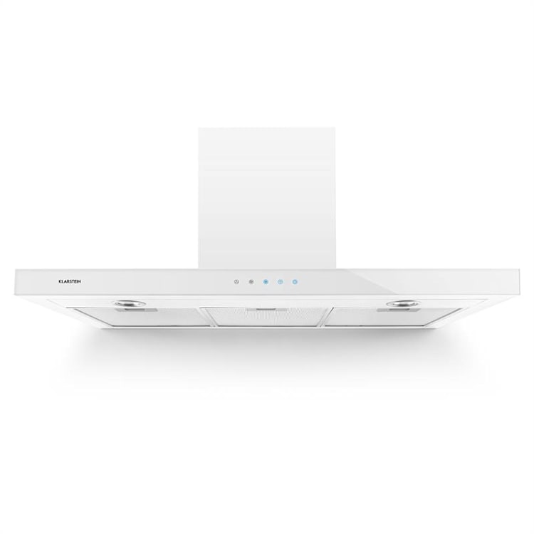 Bon Vivant Blanc Hotte aspirante 90cm 630,5m³/h minuterie verre acier Blanc