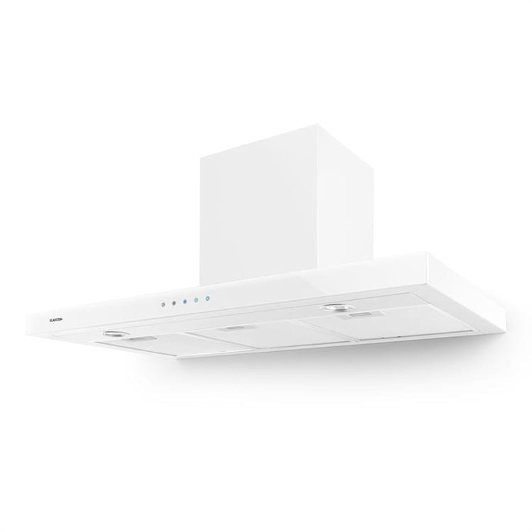 Bon Vivant Blanc Hotte aspirante 90cm 630,5m³/h minuterie verre acier Blanc