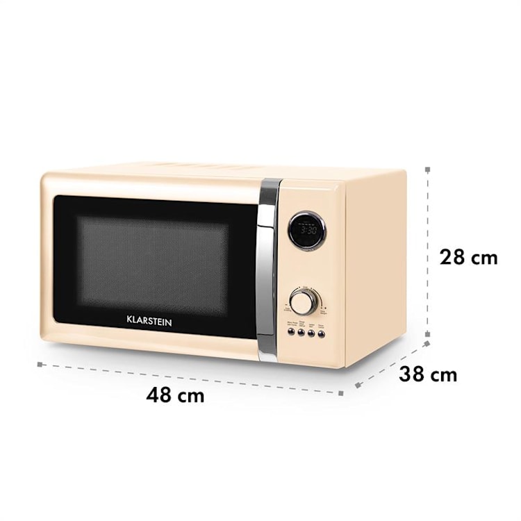 Klarstein TK49-Fine-Dinesty-Cr, 1000 W, 23 l, 2 v 1 mikrovlnná rúra, retro, 12 p Krémová