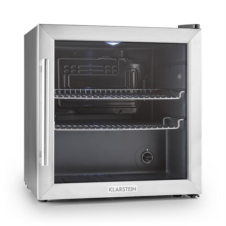 Klarstein Beersafe L, chladnička s objemem 50 l, energetická třída B, skleněné dveře, nerezová ocel Stříbrná | 50 litrů