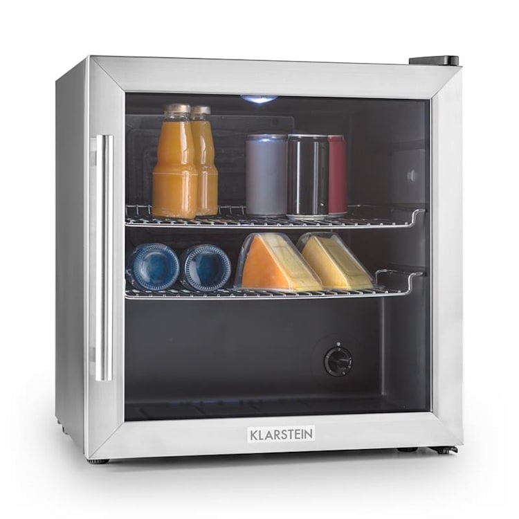 Klarstein Beersafe L, chladnička s objemem 50 l, energetická třída B, skleněné dveře, nerezová ocel Stříbrná | 50 litrů