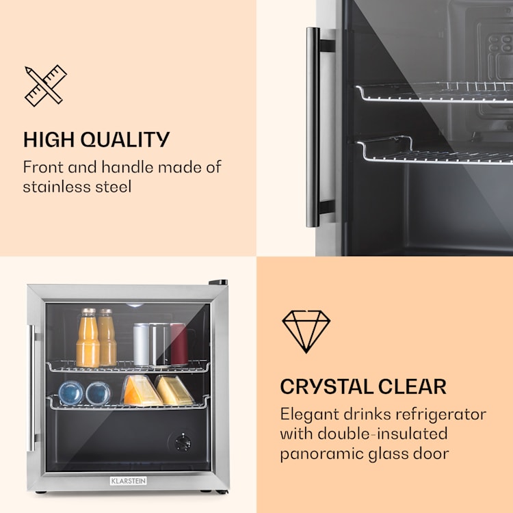 Beersafe L refrigerator 47 litres 2 shelves panorama glass door stainless steel 47 Ltr | Stainless steel