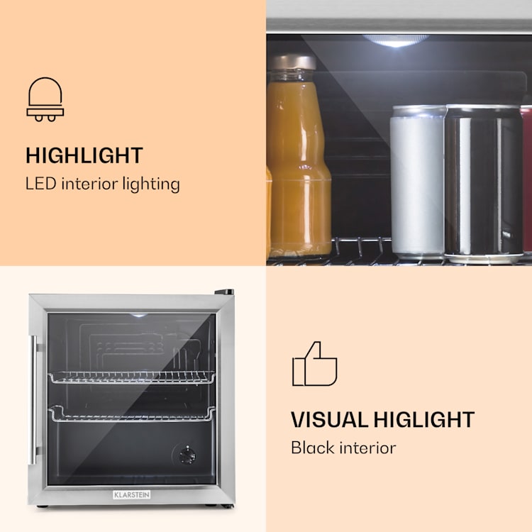 Beersafe L refrigerator 47 litres 2 shelves panorama glass door stainless steel 47 Ltr | Stainless steel