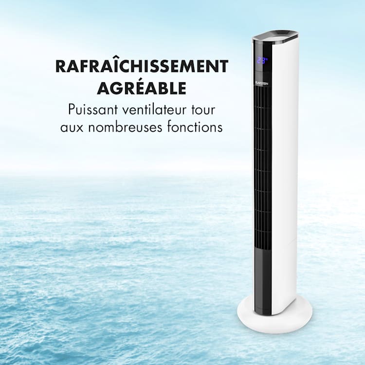 Skyscraper 3G ventilateur tour 48 W débit 1633 m³/h panneau tactile blanc Blanc