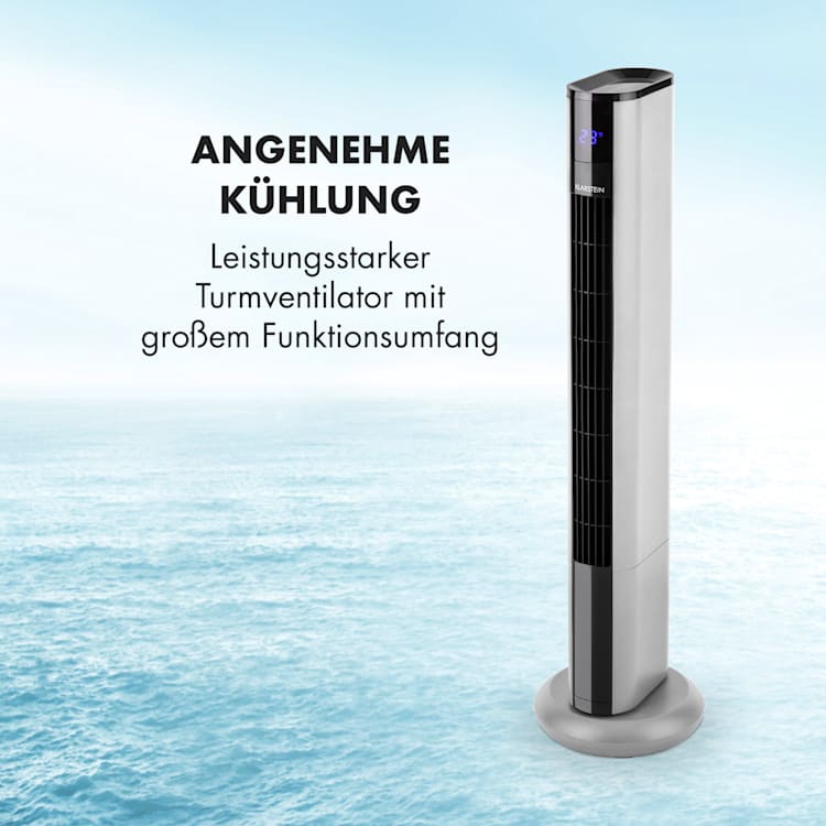 Skyscraper 3G Turmventilator 48W Luftdurchsatz 1.633 m³/h Fernbedienung Silber