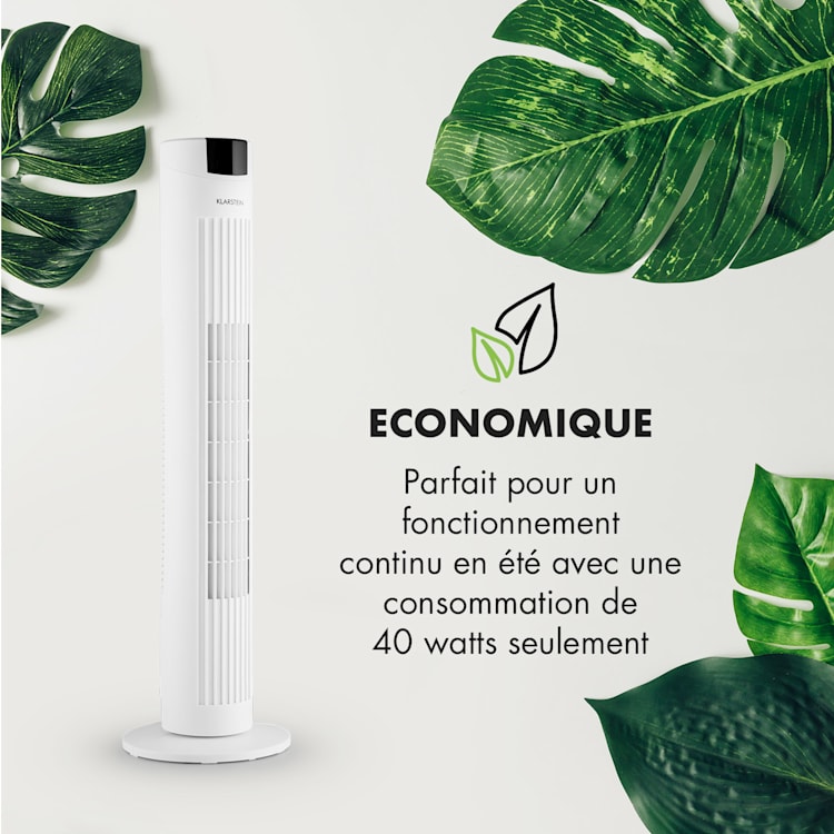 Skyscraper 2G ventilateur colonne 40 W débit 820 m³/h tactile - blanc Blanc