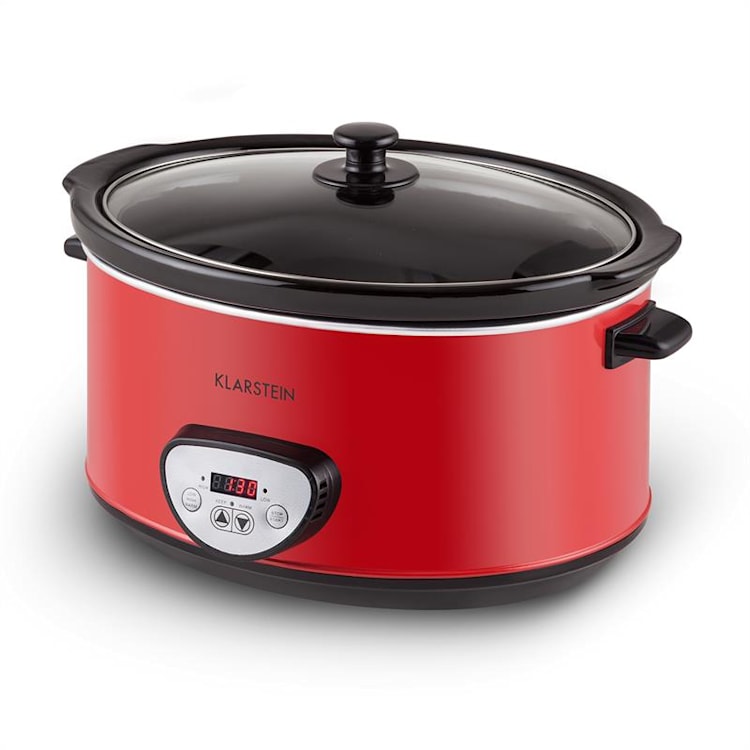 Bankett Slow Cooker Schongarer Digital 6,5 Liter 320W rot