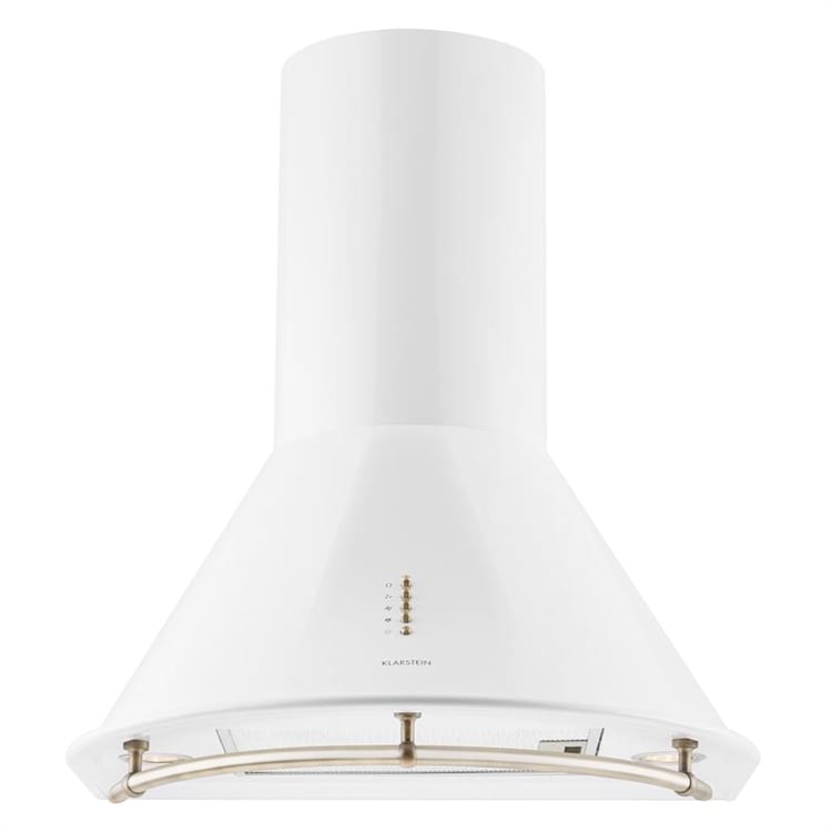 Klarstein Lumio Primo, bel, 60 cm, 430 m3/h, retro sesalec pare za dimnik Bela