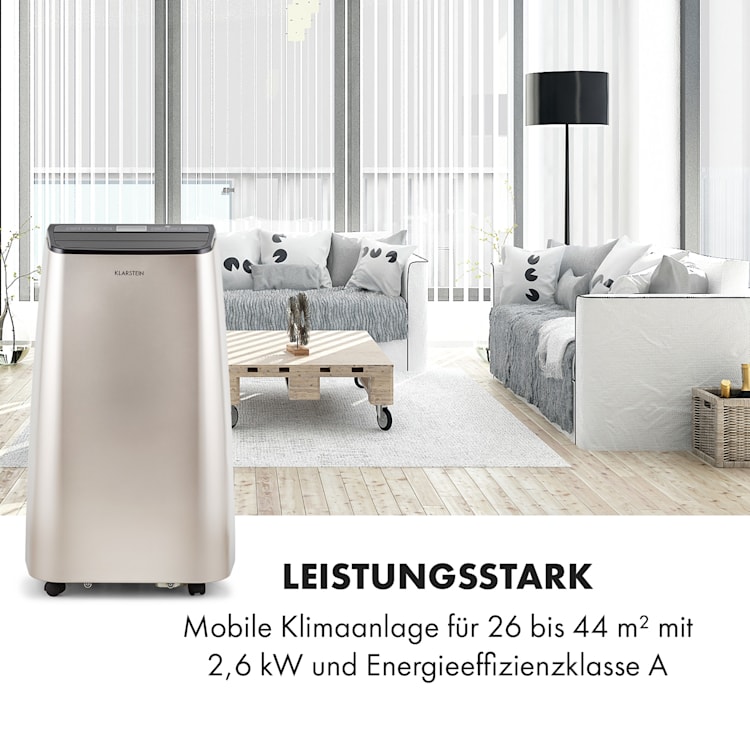 Metrobreeze 9 Paris A mobile Klimaanlage 9.000 BTU/2,6 kW EEC A 320 m³/h max. Fernbedienung bronze Energieeffizienzklasse A