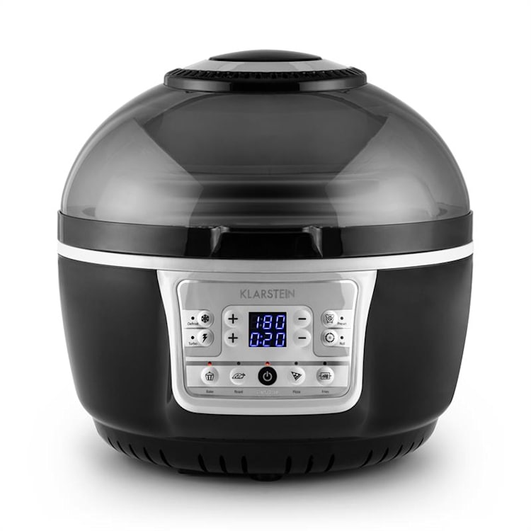 VitAir Turbo Heißluftfritteuse grau-schwarz 1400W Grillen Backen 9l Schwarz