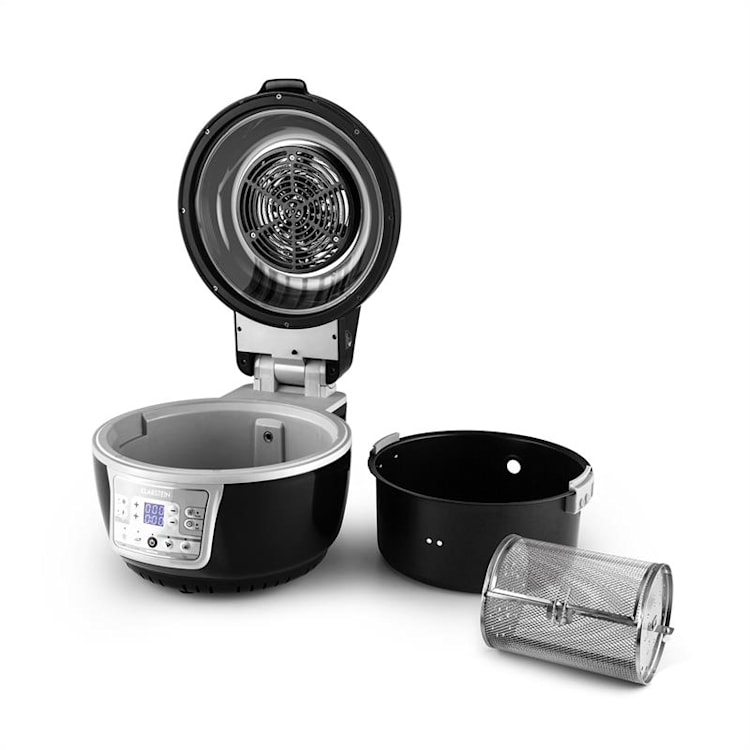 VitAir Turbo Heißluftfritteuse grau-schwarz 1400W Grillen Backen 9l Schwarz