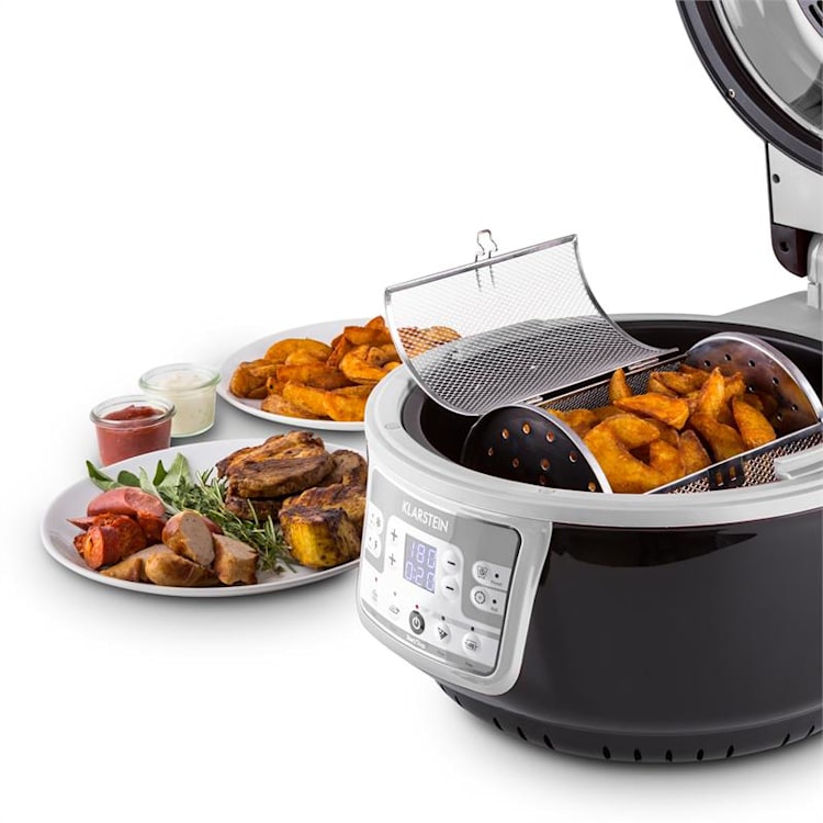 VitAir Turbo Heißluftfritteuse grau-schwarz 1400W Grillen Backen 9l Schwarz