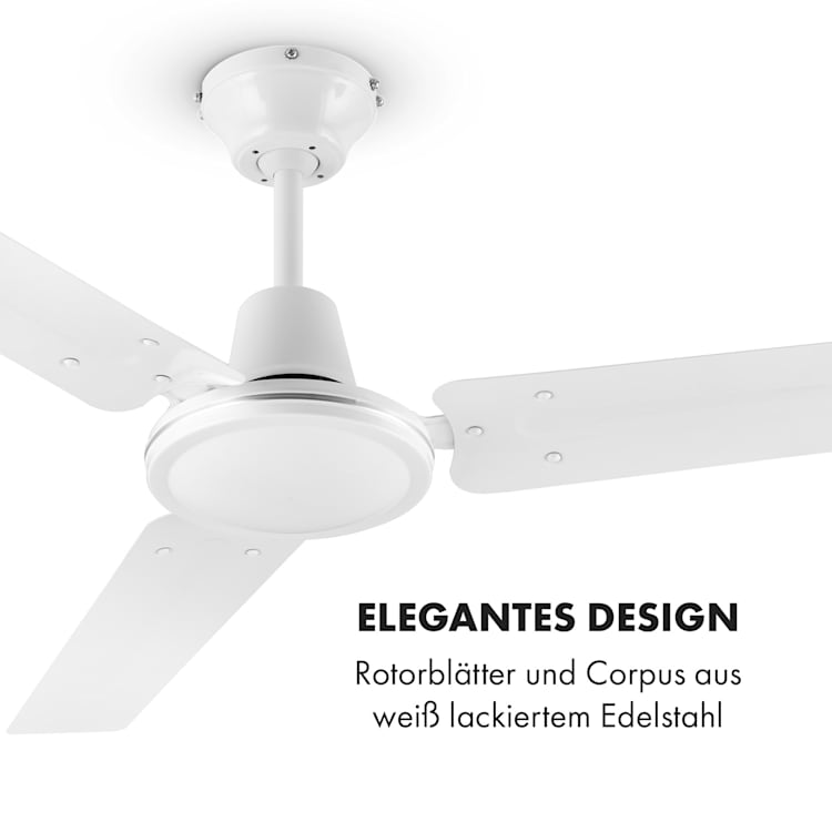Spin Doctor ventilateur de plafond 122 cm 55 W 3 pales inox - blanc Blanc