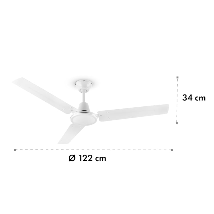 Spin Doctor ventilateur de plafond 122 cm 55 W 3 pales inox - blanc Blanc