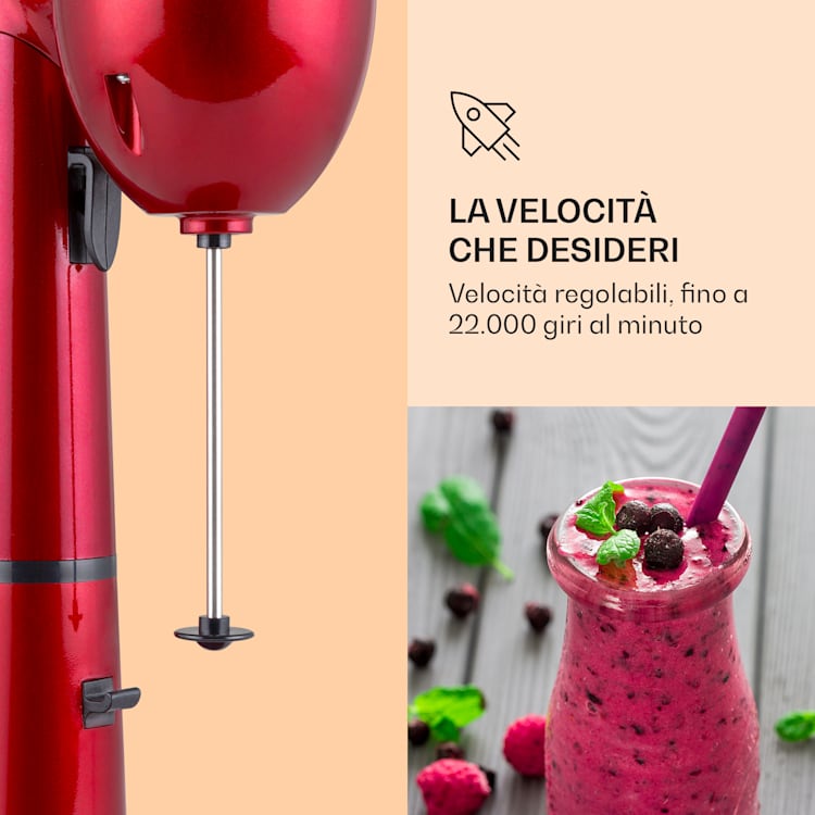 Frullatore Shaker van Damme 100W caraffa in acciaio inossidabile da 450 ml Rosso