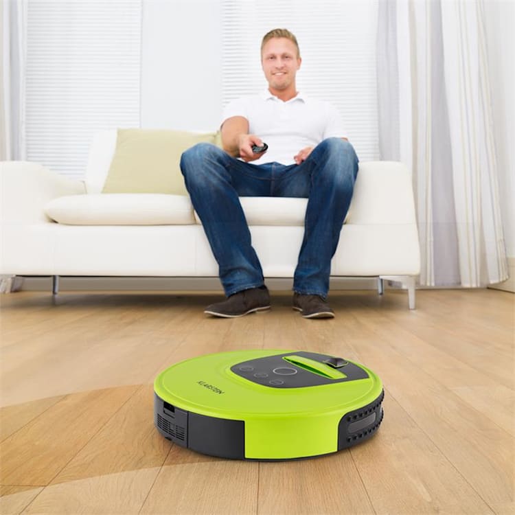 Cleanhero Robotic Vacuum Cleaner remote control 2 working speeds green Green