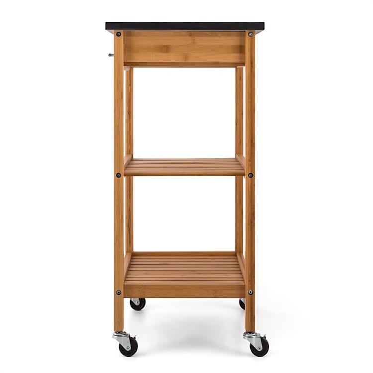 Tennessee Chariot de service cuisine Trolley 3 étages Bambou