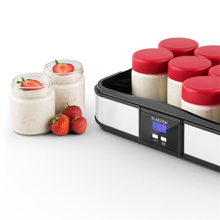 Gaia Joghurtmaker 12 Gläser a 150 ml Timer Edelstahl Schwarz