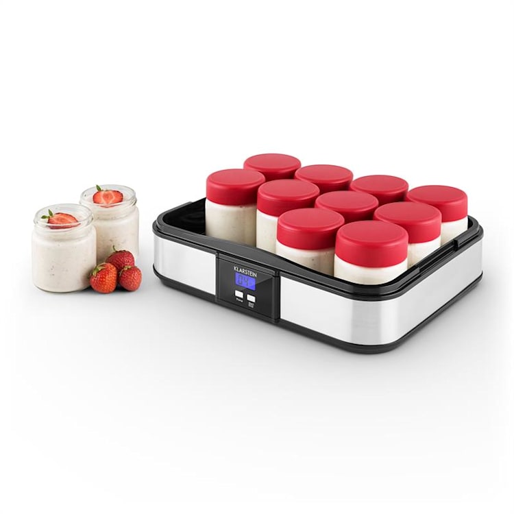 Gaia Joghurtmaker 12 Gläser a 150 ml Timer Edelstahl Schwarz