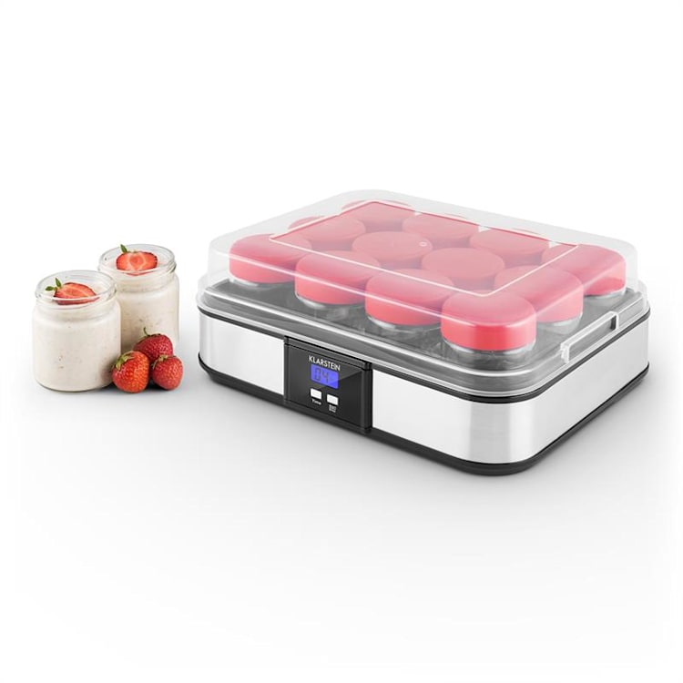 Gaia Joghurtmaker 12 Gläser a 150 ml Timer Edelstahl Schwarz