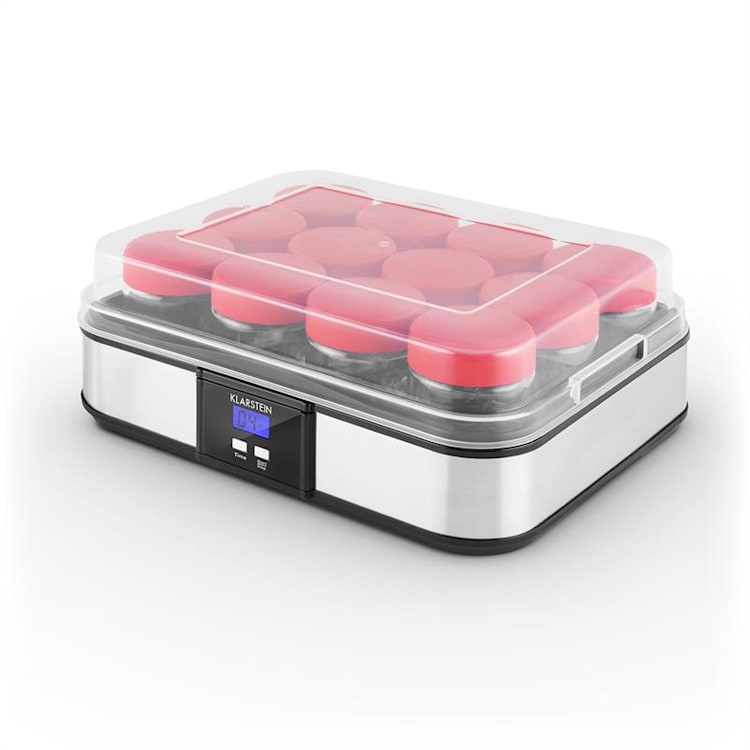 Gaia Joghurtmaker 12 Gläser a 150 ml Timer Edelstahl Schwarz