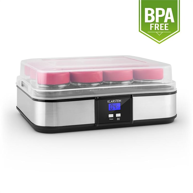 Gaia Joghurtmaker 12 Gläser a 150 ml Timer Edelstahl Schwarz