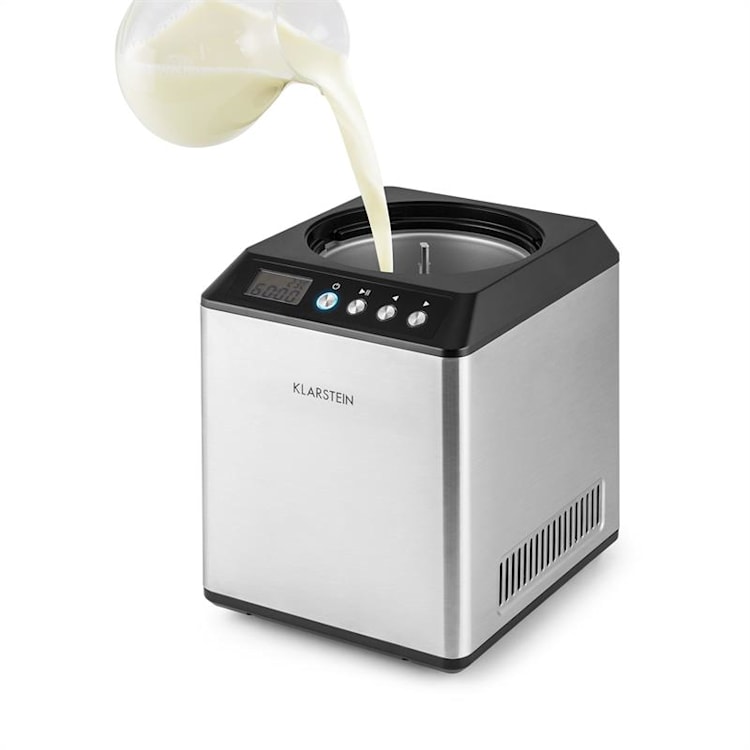 Klarstein Vanilla Sky, 180W, strieborná, zmrzlinovač s kompresorom, nehrdzavejúca oceľ, 2l Strieborná