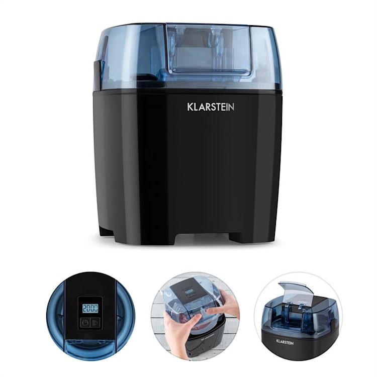 Creamberry Machine à glace Bac isotherme Machine à frozen yogourt 1,5L noir Noir