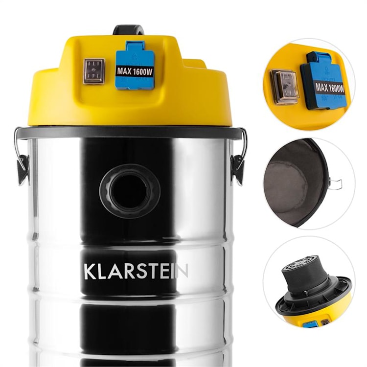 Klarstein Reinraum ipari porszívó, száraz és nedves használatra, 1800 W, 30 l 30 Ltr