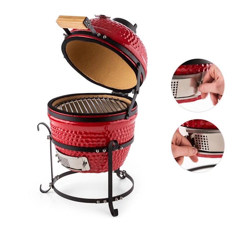 Prince-sized Kamado Grill Ceramic Grill Oven 11" Smoker BBQ Slow Cooking red Red
