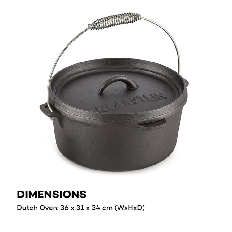 KLARSTEIN HOTROD 85, negru, vas de fontă, vas barbeque 9 QT / 8,5 l, fontă 8,5 Ltr
