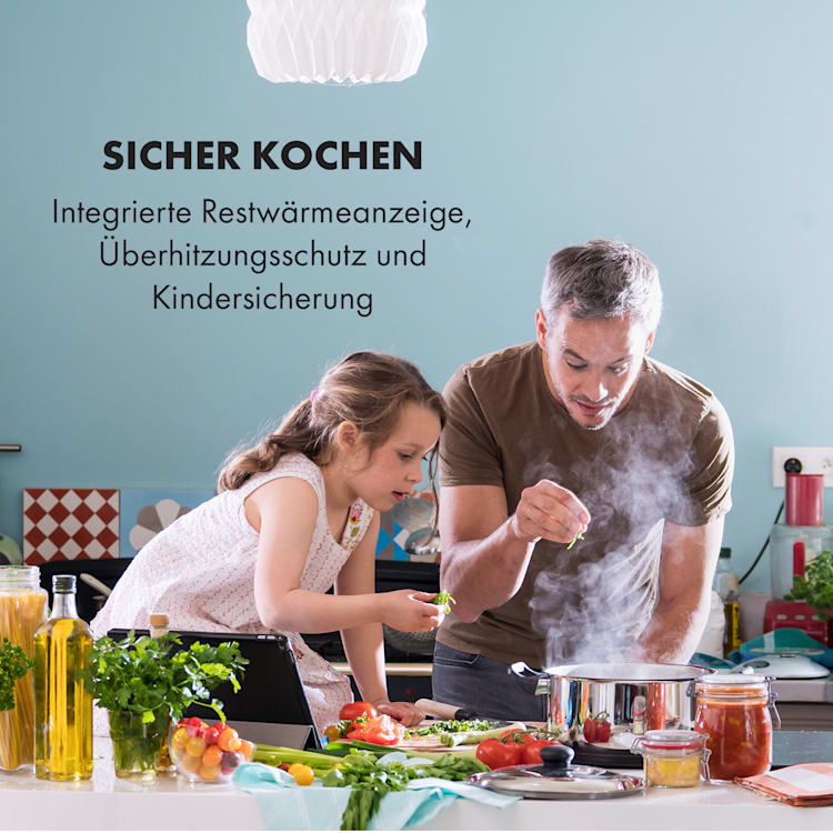 Virtuosa Keramikkochfeld Einbauherd 6500W 59x52cm 4 Zonen Glaskeramik
