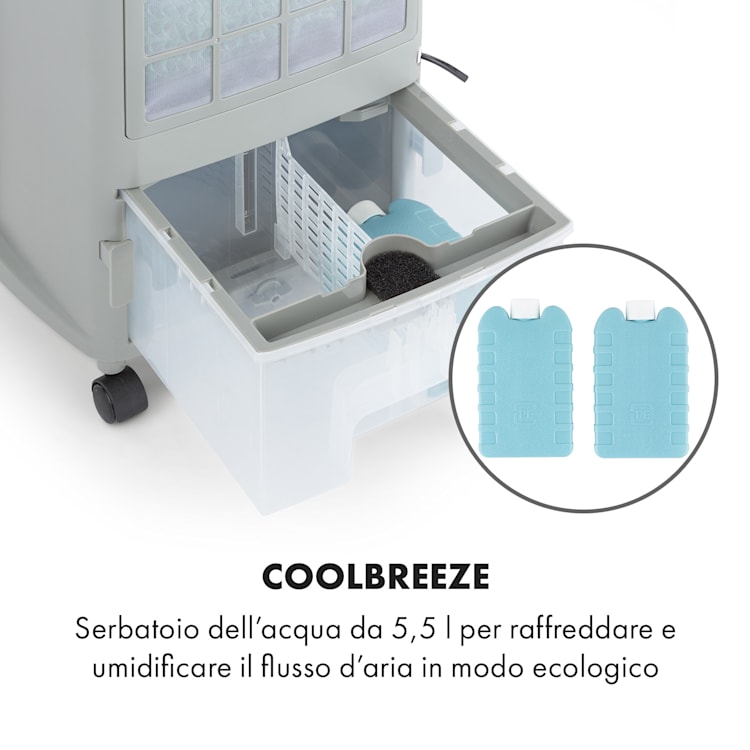 Whirlwind Ventilatore Raffrescatore Umidificatore 3in1 5,5l 110W Bianco