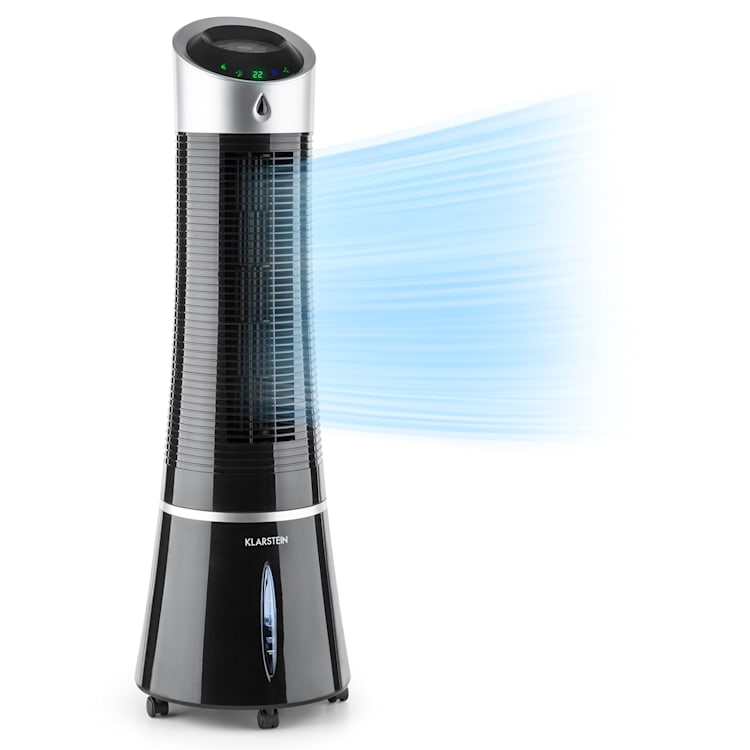 Skyscraper Ice 4-in-1 Luftkühler Ventilator 210 m³/h 30 W Oszillation mobil Fernbedienung Schwarz