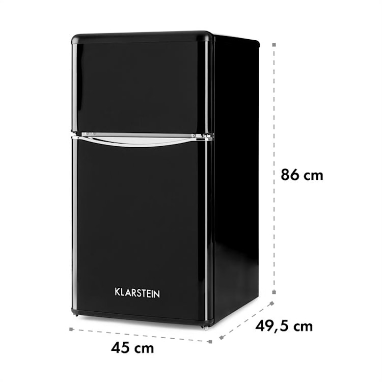 Klarstein Monroe Black kombinovaná chladnička s mrazničkou 61/24 l A+ Retrolook čierna Čierna