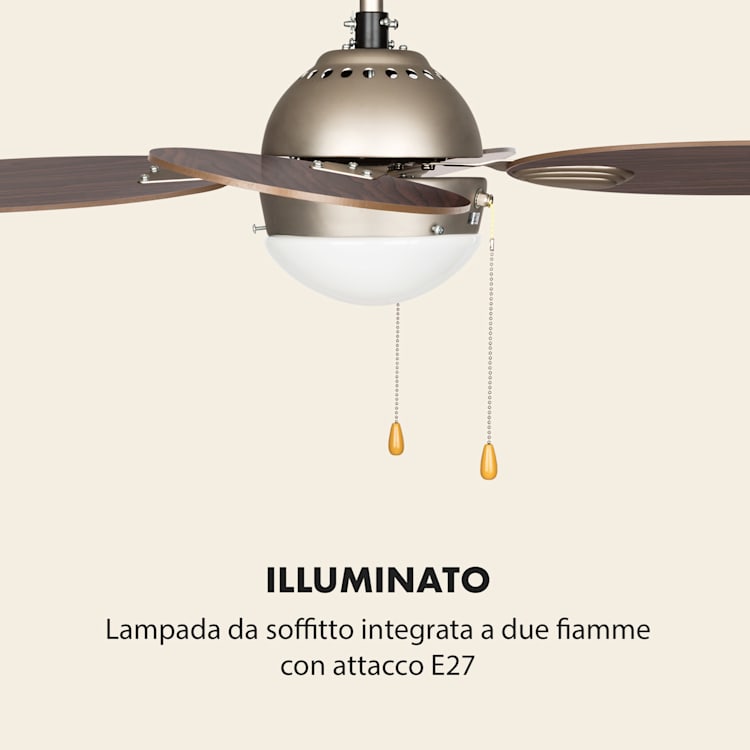 Valderama ventilatore da soffitto 2 in 1 42" 60W lampadario palissandro Palissandro