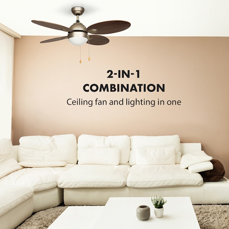 Valderama, stropný ventilátor, 42", 60 W, stropná lampa, 2 x 43 W, palisander Palisander
