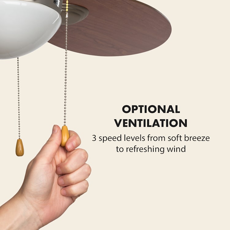 Valderama, stropný ventilátor, 42", 60 W, stropná lampa, 2 x 43 W, palisander Palisander