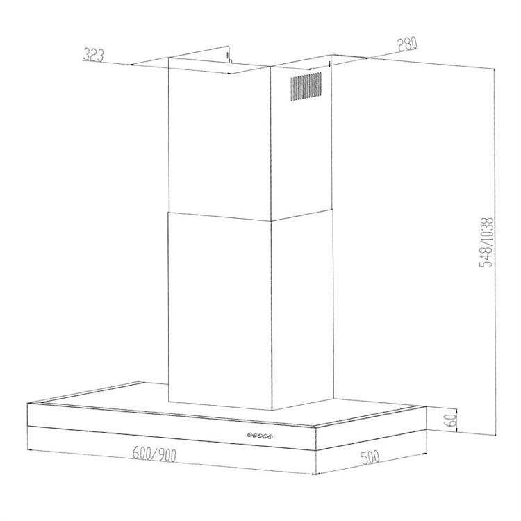 KLARSTEIN ZARAH, hotă de bucătărie, oțel inoxidabil, 60 cm, 620 M3/h, montaj pe perete