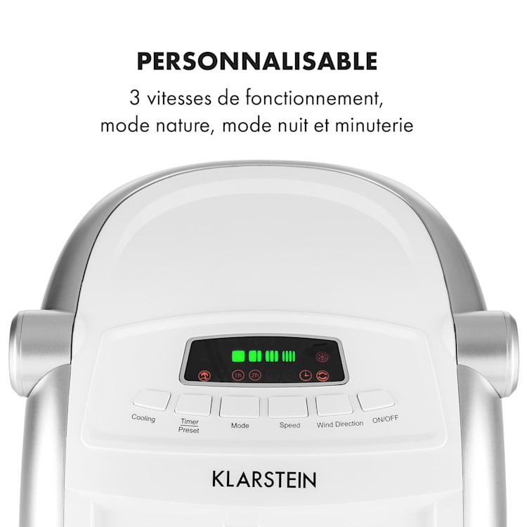 Maxfresh 3-en-1 rafraîchisseur d'air ventilateur humidificateur d'air 444m³/h 6 L télécommande Blanc