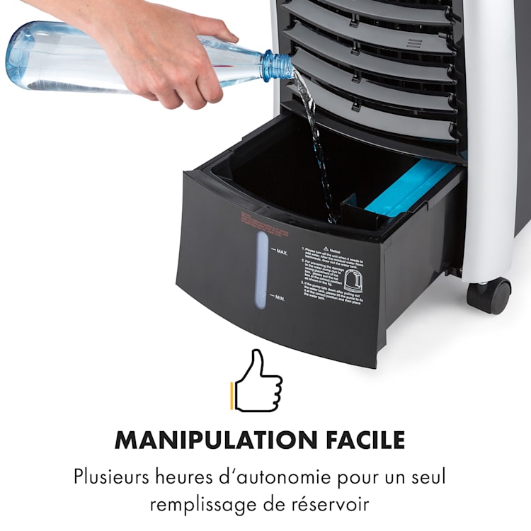 Maxfresh 3-en-1 rafraîchisseur d'air ventilateur humidificateur d'air 444 m³/h 6 L 55 W noir Noir