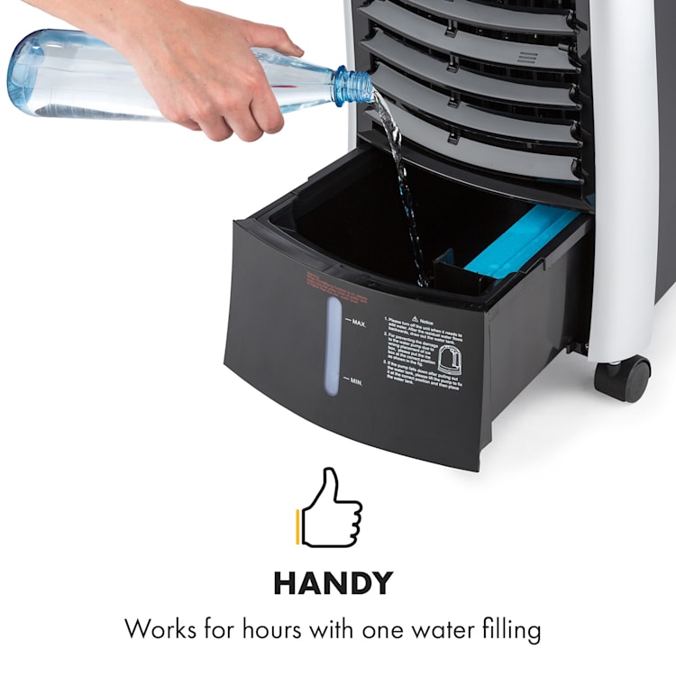 Maxfresh Ventilator Luftkühler Luftbefeuchter 4-in-1-Funktion Oszillation 6L-Wassertank 55W Timer-Funktion Schwarz