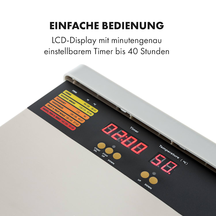 Fruit Jerky Steel 8 Dörrautomat 8 Etagen 630 W Fläche: 0,86 m² Timer 8 Etagen